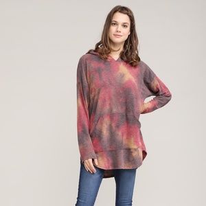 Women tie dye print sweater top